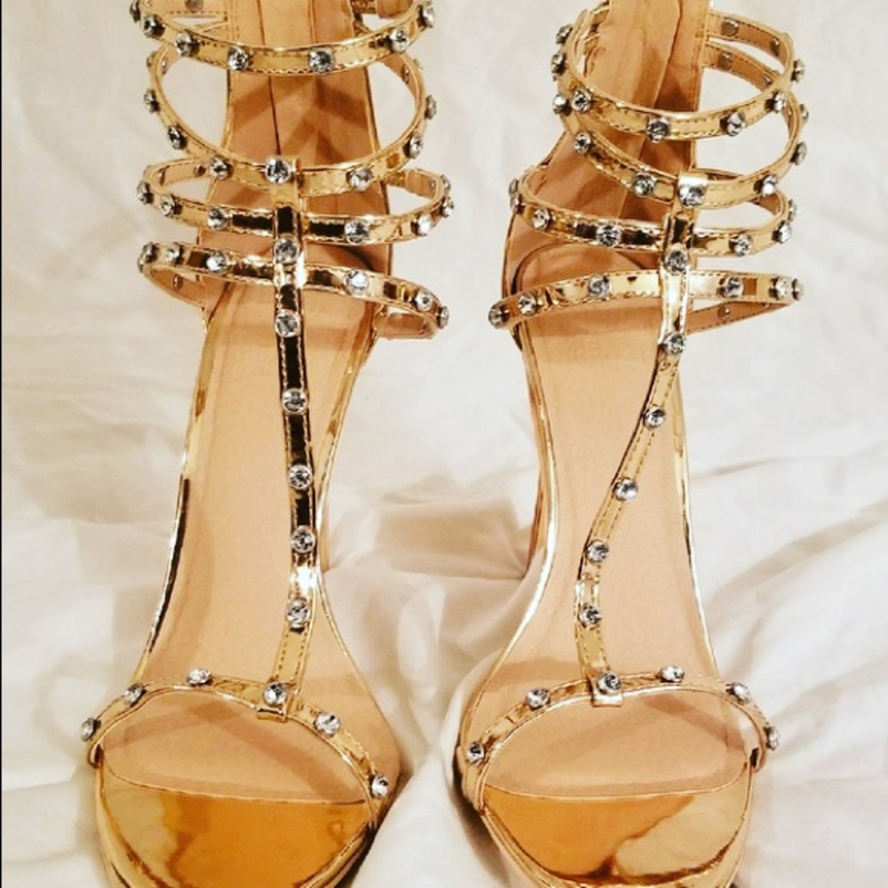 🌺Rose Gold Diamond Heels Sz 8.5/10🌺